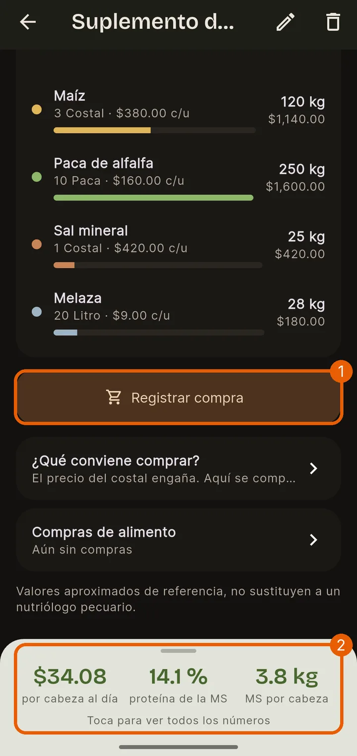 Registrar la compra