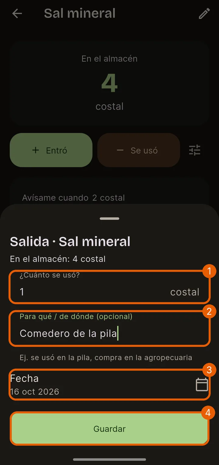 Apunta lo que se usó