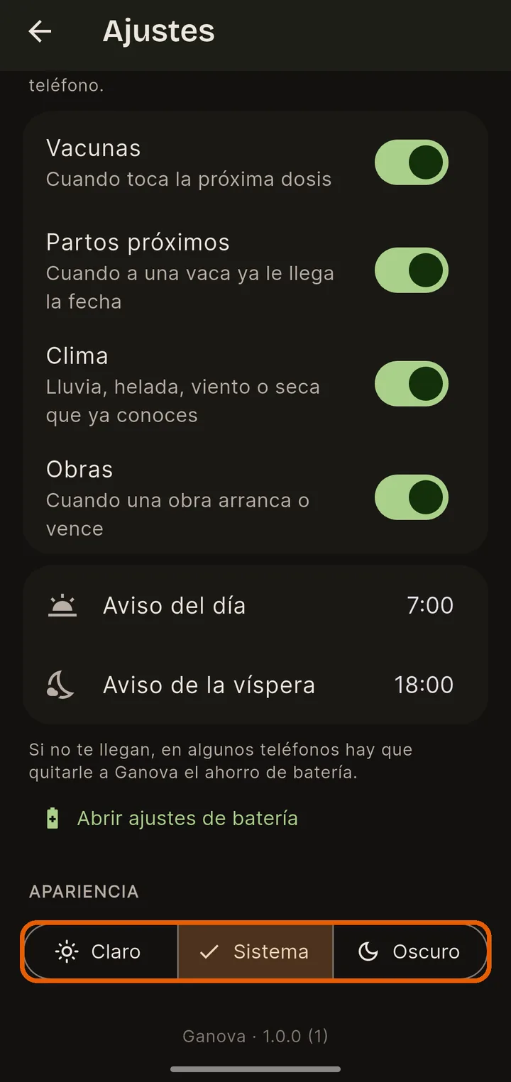 Abajo: la apariencia