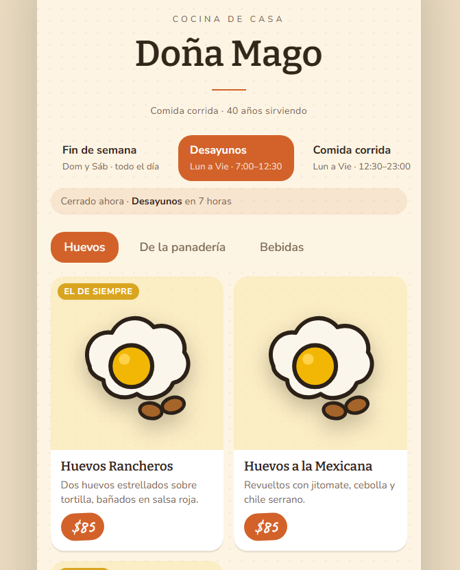 Menús Digitales — proyecto desarrollado por Geck Codex